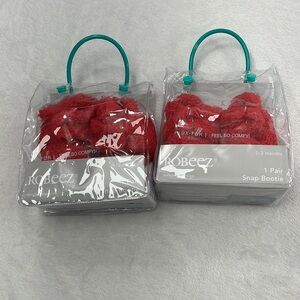 NWT Robeez Sherpa 0-3, 6-12 Fuschia Pink Easy Snap‎ Booties, Shoes